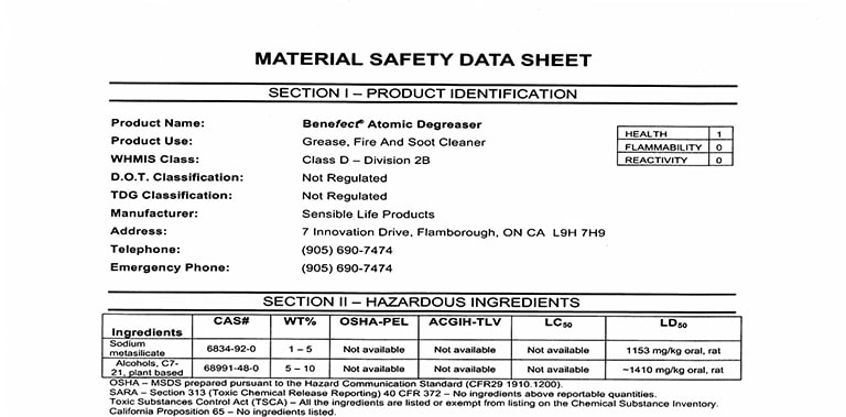 How to report chemicals with MSDS sheets